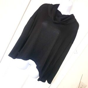 Oversized Cowl Neck Black Knit Sweater